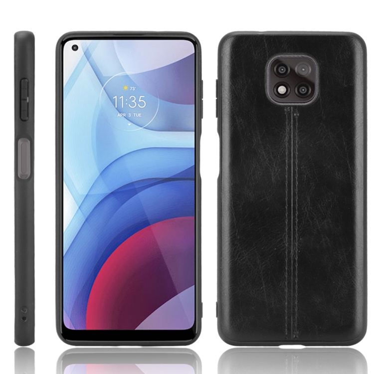 

For Motorola Moto G Power 2021 Shockproof Sewing Cow Pattern Skin PC + PU + TPU Case(Black)