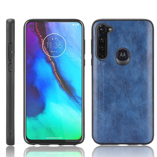 

For Motorola Moto G Stylus Shockproof Sewing Cow Pattern Skin PC + PU + TPU Case(Blue)