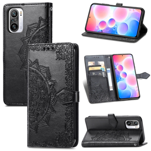 

Halfway Mandala Embossing Pattern Horizontal Flip Leather Case with Holder & Card Slots & Wallet & Lanyard For Xiaomi Redmi Note 10 Pro(Black)