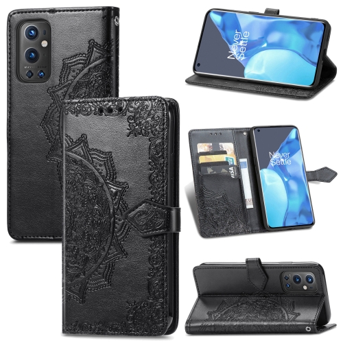 

Halfway Mandala Embossing Pattern Horizontal Flip Leather Case with Holder & Card Slots & Wallet & Lanyard For OnePlus 9 Pro(Black)