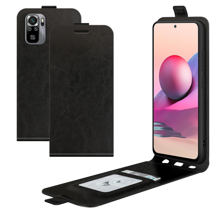 

For Xiaomi Redmi Note 10S R64 Texture Single Vertical Flip Leather Protective Case with Card Slots & Photo Frame(Black)