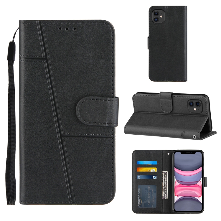 

Stitching Calf Texture Buckle Horizontal Flip Leather Case with Holder & Card Slots & Wallet & Lanyard For iPhone 11 Pro(Black)