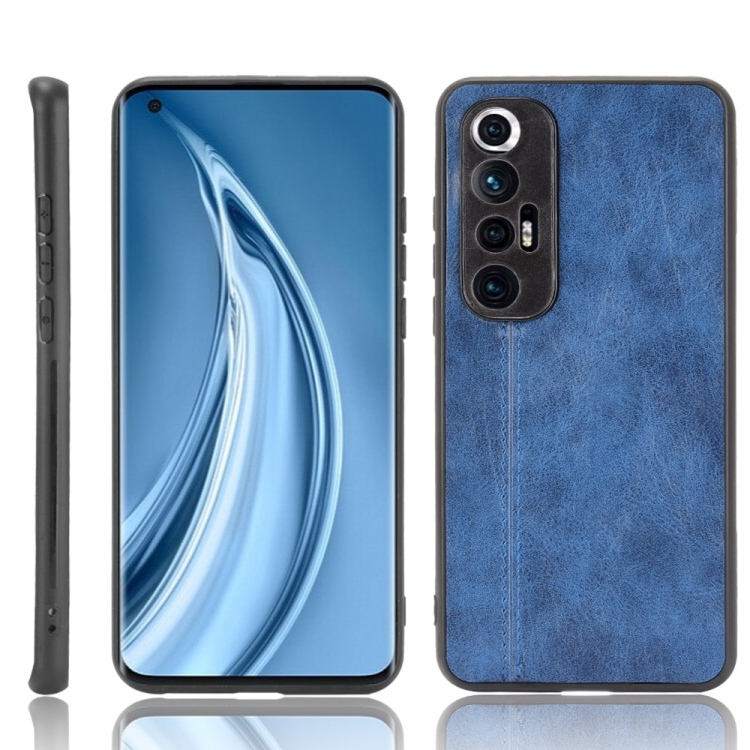 

For Xiaomi Mi 10S Shockproof Sewing Cow Pattern Skin PC + PU + TPU Case(Blue)