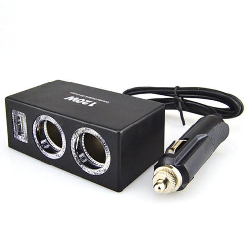 

12V-24V Car Cigarette Lighter Socket Splitter USB Charger Adapter Car Charger for Mobile Phone MP3 DVR Accessories