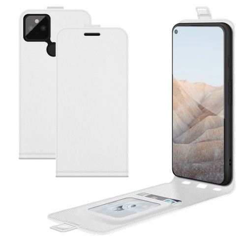 

For Google Pixel 5A R64 Texture Single Vertical Flip Leather Protective Case with Card Slots & Photo Frame(White)