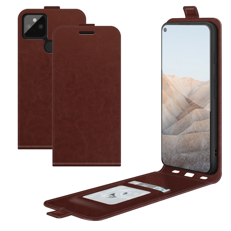 

For Google Pixel 5A R64 Texture Single Vertical Flip Leather Protective Case with Card Slots & Photo Frame(Brown)