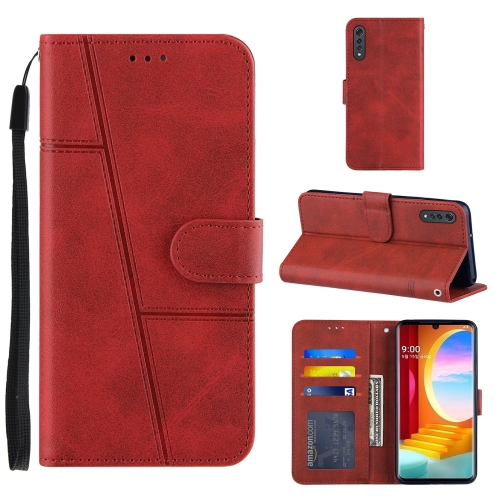 

For LG Velvet (4G / 5G) / G9 Velvet Stitching Calf Texture Buckle Horizontal Flip Leather Case with Holder & Card Slots & Wallet & Lanyard(Red)