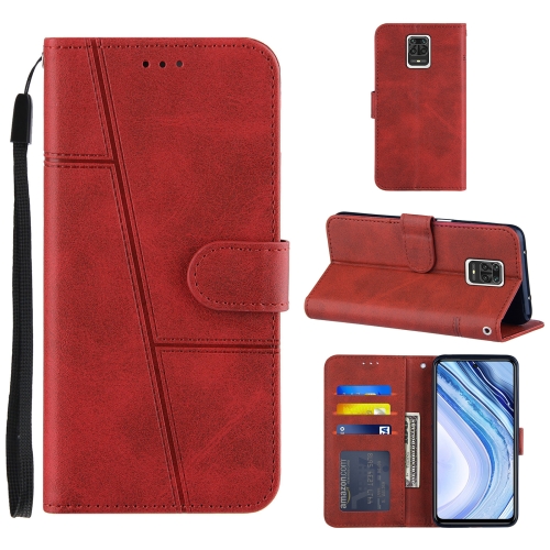 

For Xiaomi Red Note 9S / Note 9 Pro Stitching Calf Texture Buckle Horizontal Flip Leather Case with Holder & Card Slots & Wallet & Lanyard(Red)