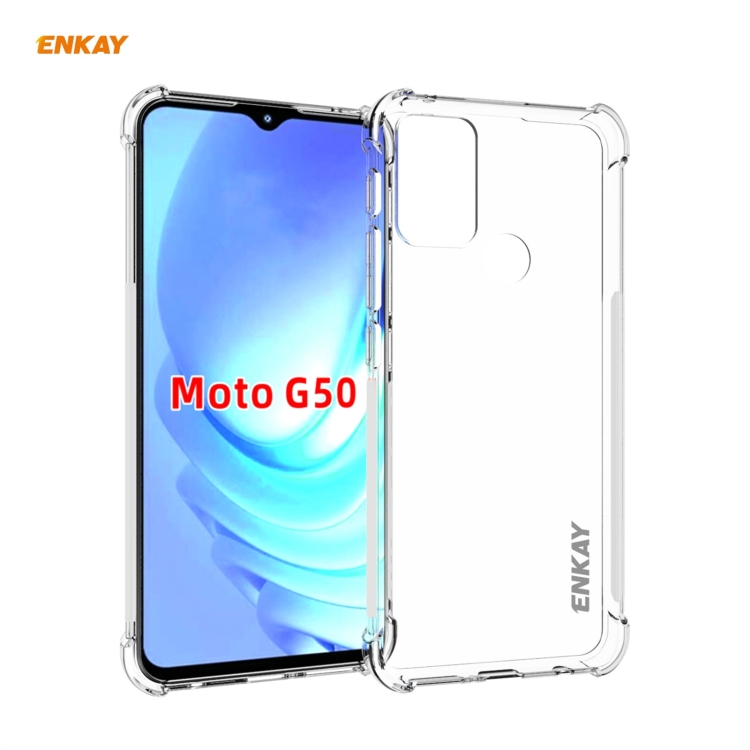 

For Motorola Moto G50 ENKAY Hat-Prince Clear TPU Shockproof Case Soft Anti-slip Cover