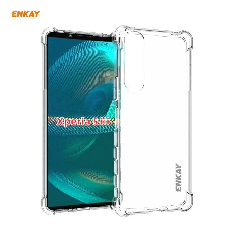

For Sony Xperia 5 III ENKAY Hat-Prince Clear TPU Shockproof Case Soft Anti-slip Cover