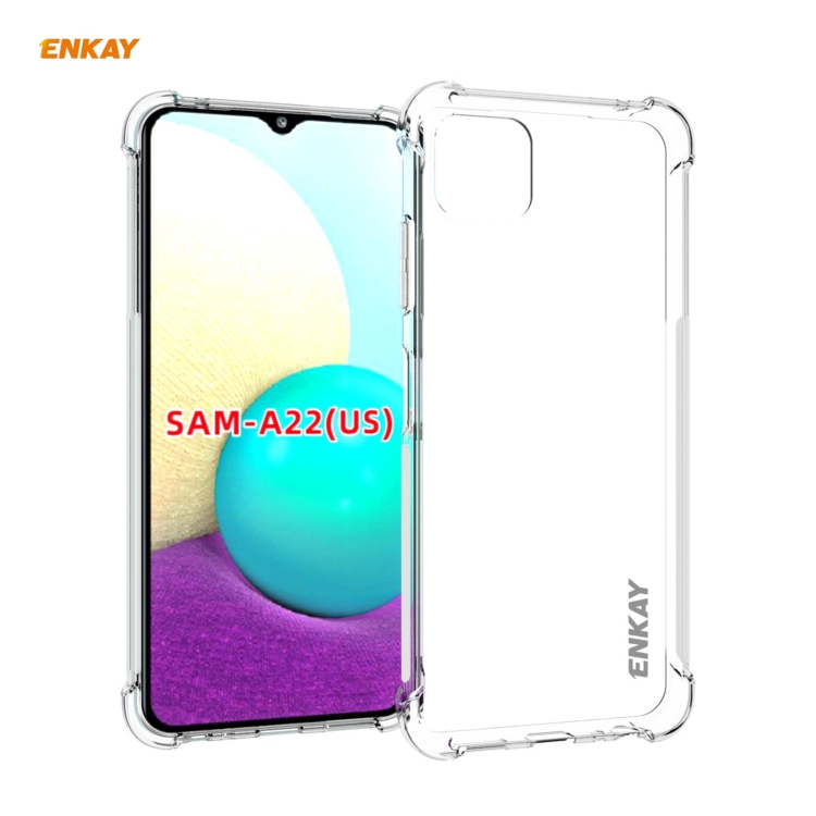 

For Samsung Galaxy A22 US Version ENKAY Hat-Prince Clear TPU Shockproof Case Soft Anti-slip Cover