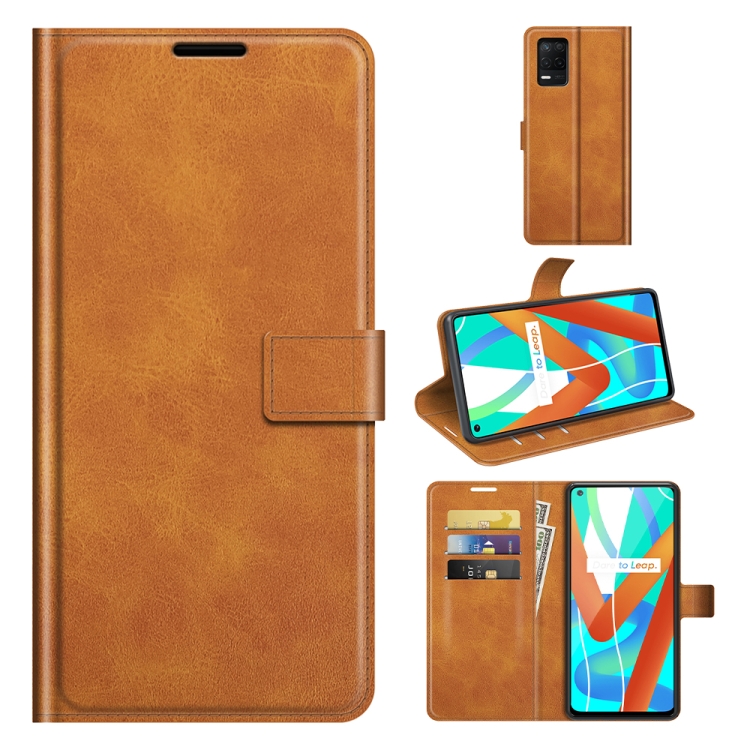 

For OPPO Realme Q3i 5G/Realme Q3 5G Retro Calf Pattern Buckle Horizontal Flip Leather Case with Holder & Card Slots & Wallet(Yellow)