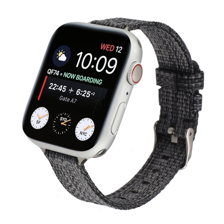 

Woven Canvas Nylon Wrist Strap Watch Band For Series 6 & SE & 5 & 4 44mm / 3 & 2 & 1 42mm(Gray)