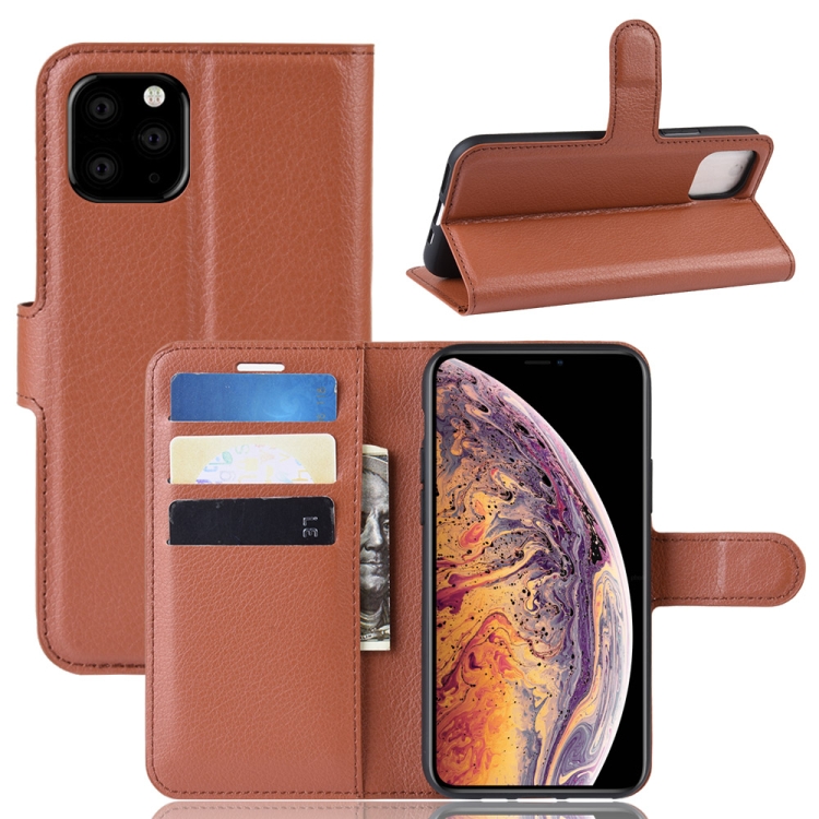 

Litchi Skin PU Leather Wallet Stand Mobile Casing for iPhone 11 Pro Max(Brown)