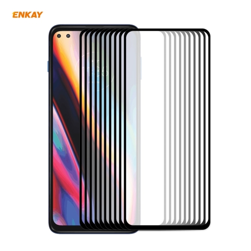 

For Motorola Moto G100 / G 5G Plus 10 PCS ENKAY Hat-Prince Full Glue 0.26mm 9H 2.5D Tempered Glass Full Coverage Film