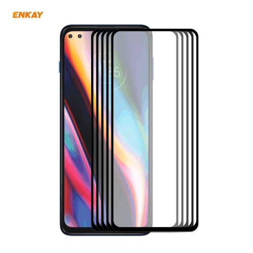 

For Motorola Moto G100 / G 5G Plus 5 PCS ENKAY Hat-Prince Full Glue 0.26mm 9H 2.5D Tempered Glass Full Coverage Film