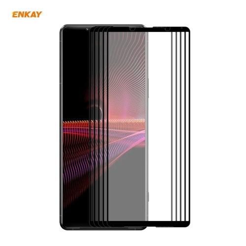 

For Sony Xperia 1 III 5 PCS ENKAY Hat-Prince Full Glue 0.26mm 9H 2.5D Tempered Glass Full Coverage Film