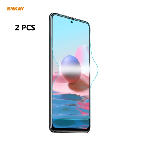 

For Redmi Note 10s / Note 10 4G 2 PCS ENKAY Hat-Prince Full Glue Full Coverage Screen Protector Explosion-proof Hydrogel Film