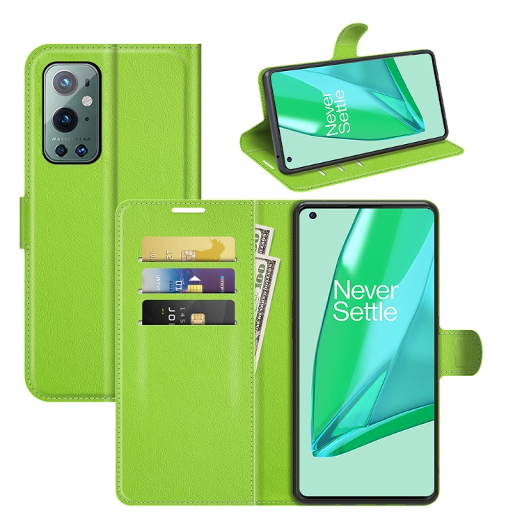 

For OnePlus 9 Pro Litchi Texture Horizontal Flip Protective Case with Holder & Card Slots & Wallet(Green)