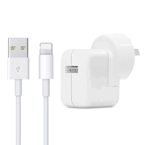 

12W USB Charger + USB to 8 Pin Data Cable for iPad / iPhone / iPod Series, AU Plug