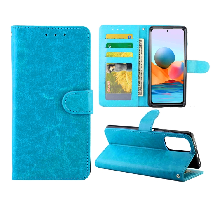 

For Xiaomi Redmi Note10 Pro / Note10 Pro Max Crazy Horse Texture Leather Horizontal Flip Protective Case with Holder & Card Slots & Wallet & Photo Frame(Baby Blue)