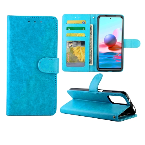 

For Xiaomi Redmi Note10 4G / Note 10S Crazy Horse Texture Leather Horizontal Flip Protective Case with Holder & Card Slots & Wallet & Photo Frame(Baby Blue)