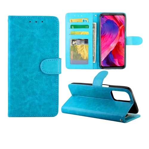 

For OPPO A54 4G Crazy Horse Texture Leather Horizontal Flip Protective Case with Holder & Card Slots & Wallet & Photo Frame(Baby Blue)