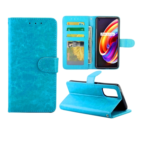 

For OPPO Realme X7 Pro Crazy Horse Texture Leather Horizontal Flip Protective Case with Holder & Card Slots & Wallet & Photo Frame(Baby Blue)