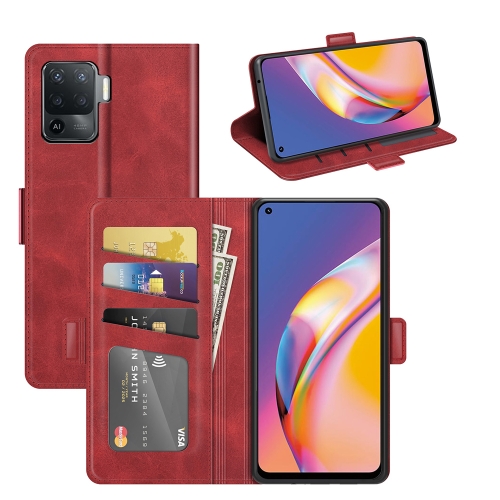 

For OPPO A94 4G / F19 Pro / Reno 5 Lite Dual-side Magnetic Buckle Horizontal Flip Leather Case with Holder & Card Slots & Wallet(Red)