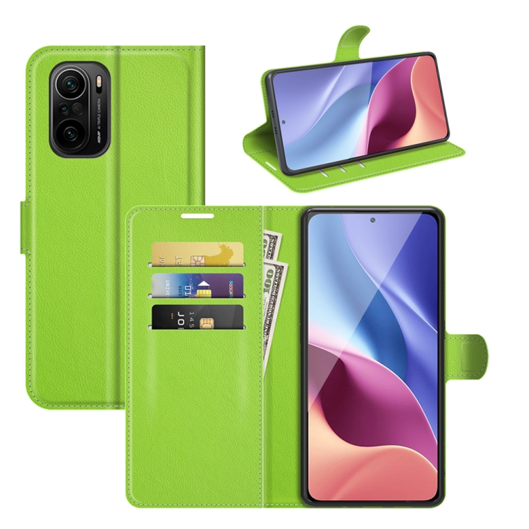 

For Xiaomi Redmi K40 / K40 Pro / Poco F3 / Mi 11i Litchi Texture Horizontal Flip Protective Case with Holder & Card Slots & Wallet(Green)