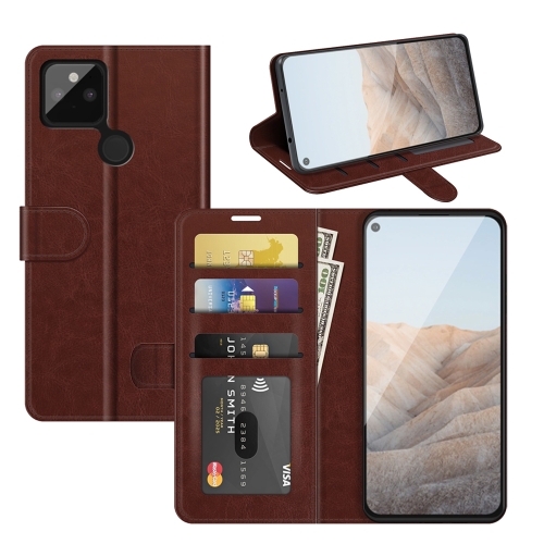 

For Google Pixel 5A 5G R64 Texture Single Horizontal Flip Protective Case with Holder & Card Slots & Wallet& Photo Frame(Brown)