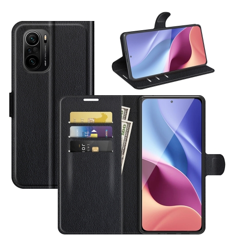 

For Xiaomi Redmi K40 Pro / K40 / Poco F3 / Mi 11i Litchi Texture Horizontal Flip Protective Case with Holder & Card Slots & Wallet(Black)