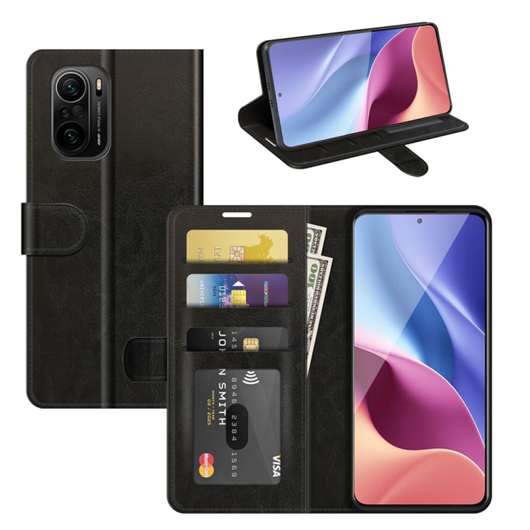 

For Xiaomi Redmi K40 Pro / K40 / Poco F3 / Mi 11i R64 Texture Single Horizontal Flip Protective Case with Holder & Card Slots & Wallet& Photo Frame(Black)