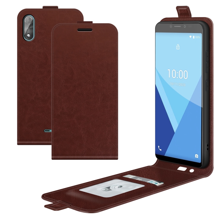 

For WIKO Y51 R64 Texture Single Vertical Flip Leather Protective Case with Card Slots & Photo Frame(Brown)