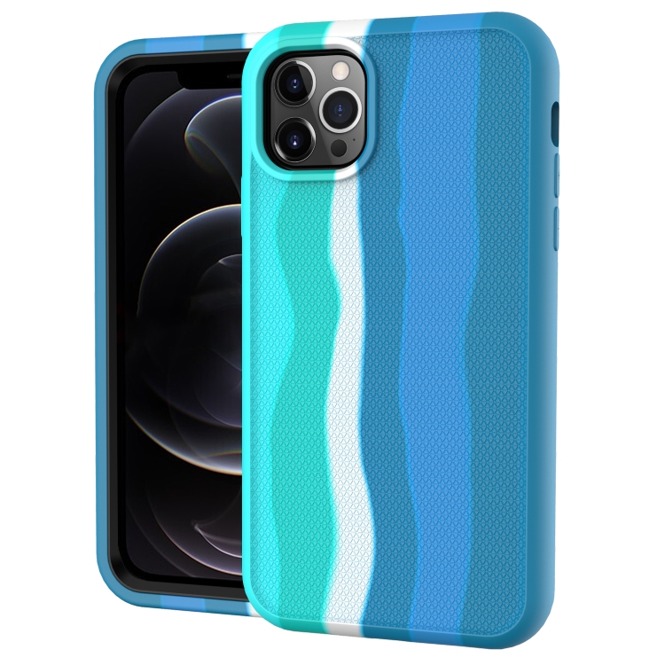 

For iPhone 12 Pro Max Rainbow Silicone +PC Shockproof Skid-proof Dust-proof Case(Rainbow Green)