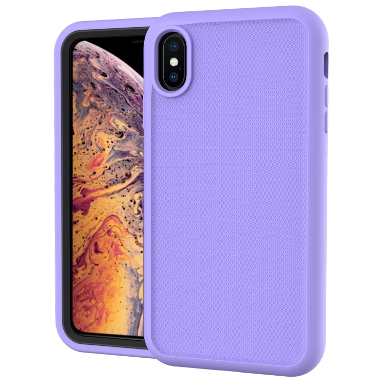 

Solid Color PC + Silicone Shockproof Skid-proof Dust-proof Case For iPhone XS Max(Purple)