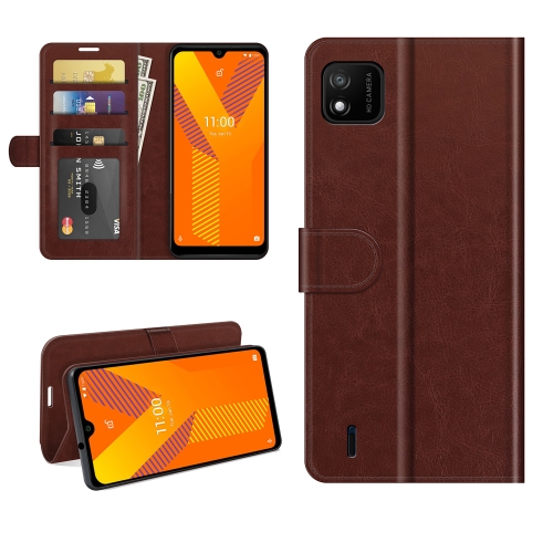 

For wiko Y62 R64 Texture Single Horizontal Flip Protective Case with Holder & Card Slots & Wallet& Photo Frame(Brown)