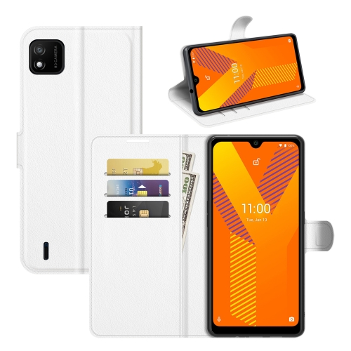 

For Wiko Y62 Litchi Texture Horizontal Flip Protective Case with Holder & Card Slots & Wallet(White)