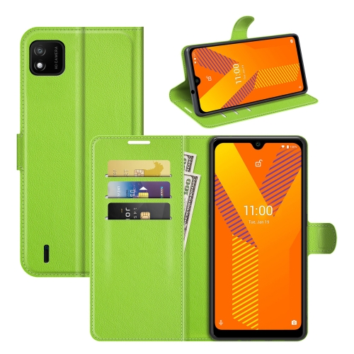 

For Wiko Y62 Litchi Texture Horizontal Flip Protective Case with Holder & Card Slots & Wallet(Green)