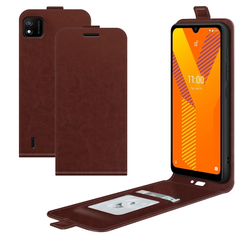 

For Wiko Y62 R64 Texture Single Vertical Flip Leather Protective Case with Card Slots & Photo Frame(Brown)