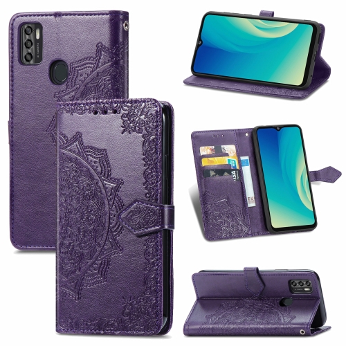 

For ZTE A7S 2020 Mandala Embossing Pattern Horizontal Flip Leather Case with Holder & Card Slots & Wallet & Lanyard(Purple)