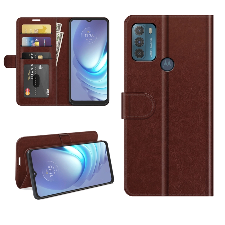 

For Motorola Moto G50 R64 Texture Single Horizontal Flip Protective Case with Holder & Card Slots & Wallet& Photo Frame(Brown)