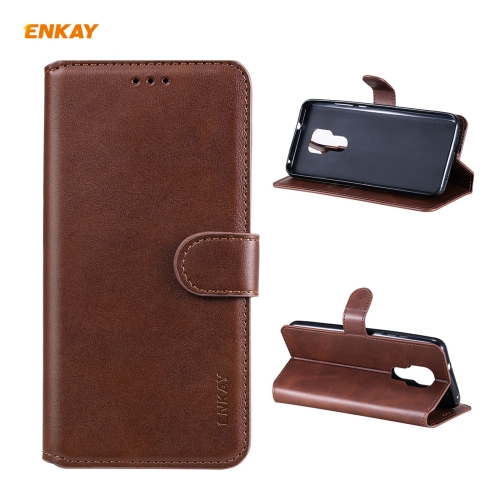 

For Motorola Moto G Play 2021 ENKAY Hat-Prince Horizontal Flip PU Leather Case with Holder & Card Slots & Wallet(Brown)