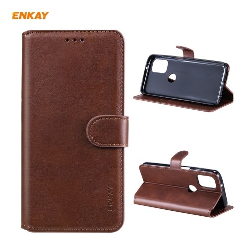 

For Motorola Moto G Stylus 2021 ENKAY Hat-Prince Horizontal Flip PU Leather Case with Holder & Card Slots & Wallet(Brown)