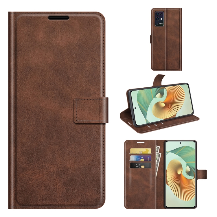 

For ZTE Axon 30 Pro Retro Calf Pattern Buckle Horizontal Flip Leather Case with Holder & Card Slots & Wallet(Dark Brown)