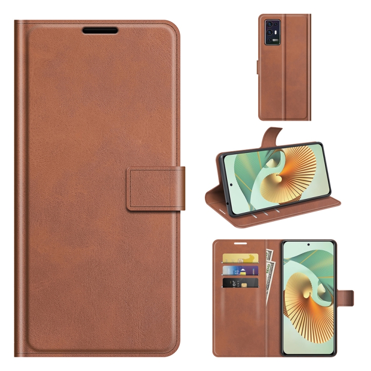 

For ZTE Axon 30 Pro Retro Calf Pattern Buckle Horizontal Flip Leather Case with Holder & Card Slots & Wallet(Light Brown)