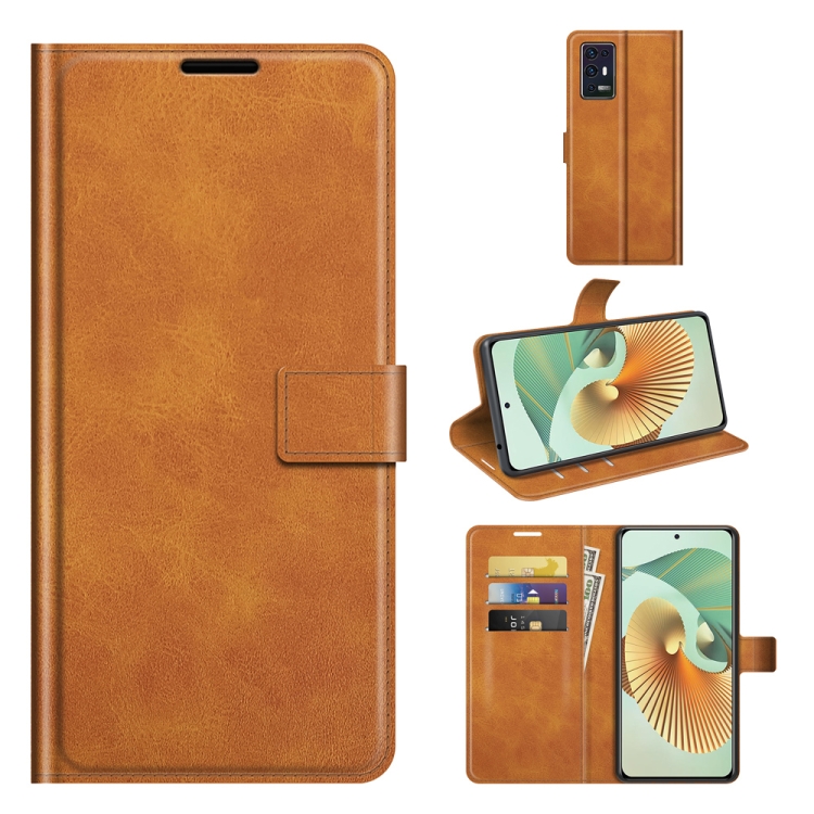 

For ZTE Axon 30 Pro Retro Calf Pattern Buckle Horizontal Flip Leather Case with Holder & Card Slots & Wallet(Yellow)