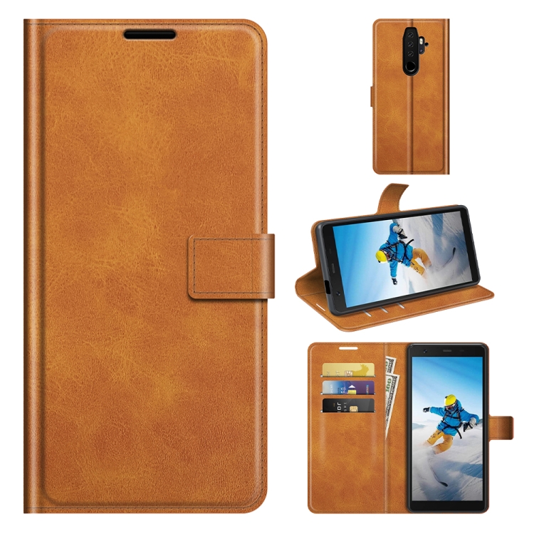 

For Blackview BV6300 Pro Retro Calf Pattern Buckle Horizontal Flip Leather Case with Holder & Card Slots & Wallet(Yellow)
