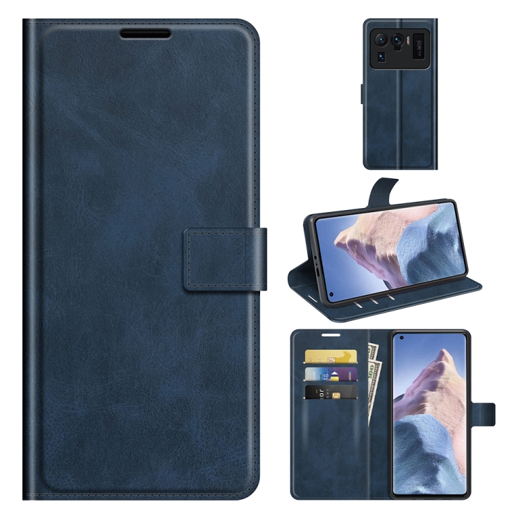

For Xiaomi Mi 11 Ultra Retro Calf Pattern Buckle Horizontal Flip Leather Case with Holder & Card Slots & Wallet(Blue)