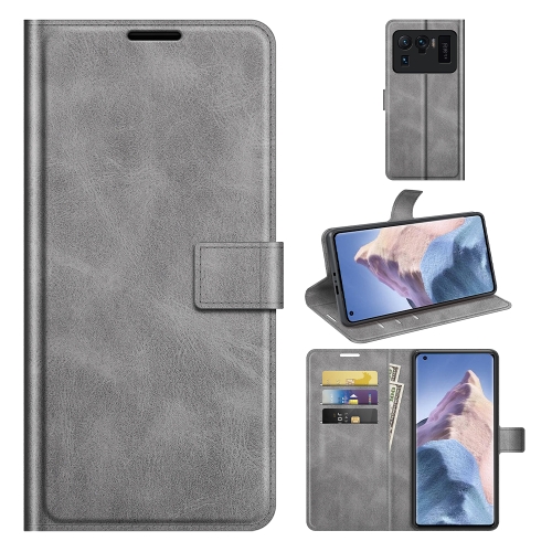 

For Xiaomi Mi 11 Ultra Retro Calf Pattern Buckle Horizontal Flip Leather Case with Holder & Card Slots & Wallet(Grey)